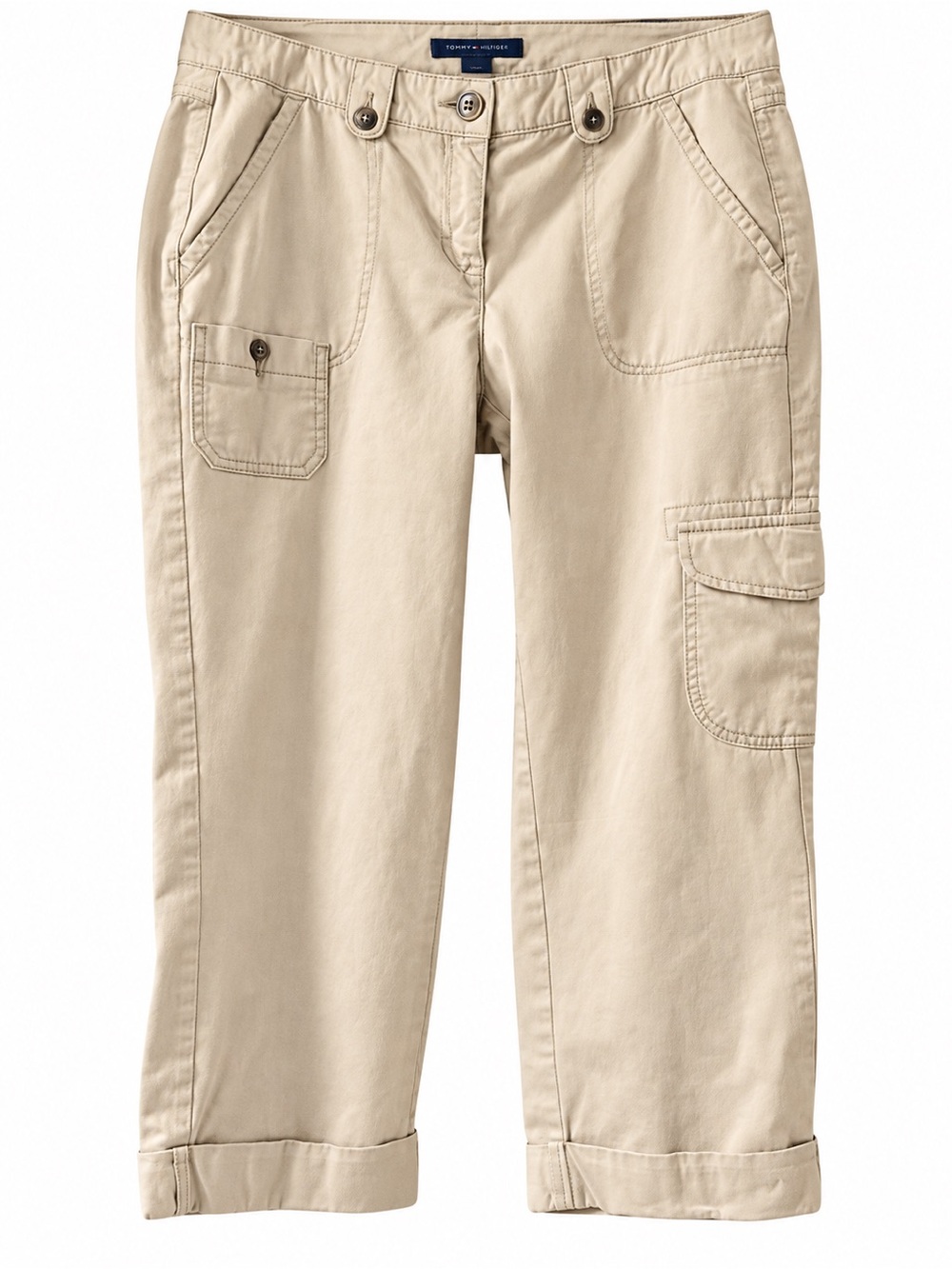 Tommy Hilfiger Y2K Cargo Capri Pants Size 10 Khaki